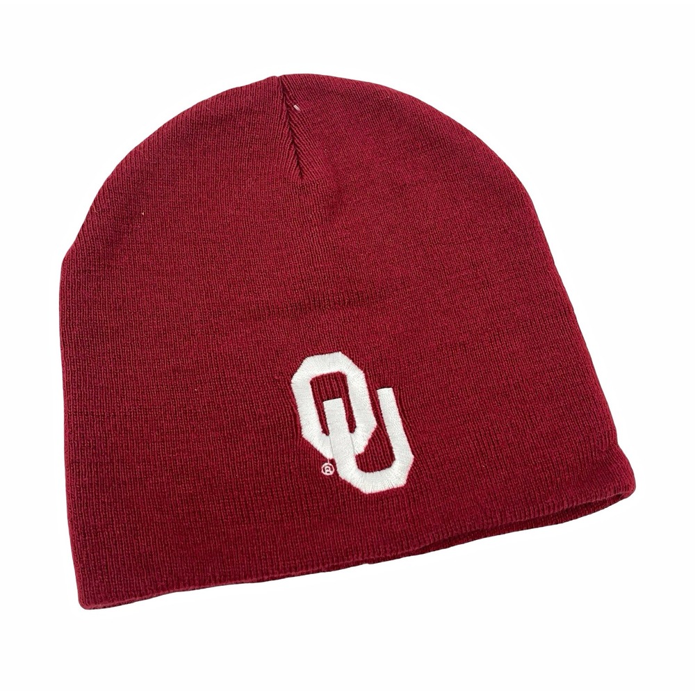 Oklahoma Sooners OU Crimson Knit Beanie Hat One Size NCAA College Football NWOT